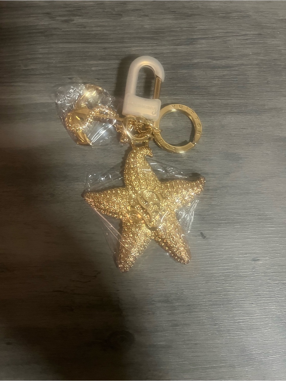 Gold Starfish Keychain Bag Charm